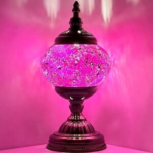 NIB Beautiful Pink Vintage Mosaic Turkish Lamp. Perfect for Christmas 🎅